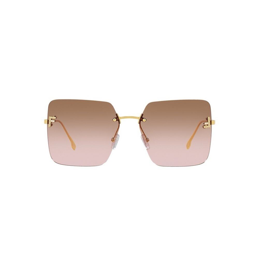 FENDI FIRST CRYSTAL FE4082US 30Z GOLD ROSE PEACH GRADIENT LENS WOMEN SUNGLASSES - Picture 2 of 7